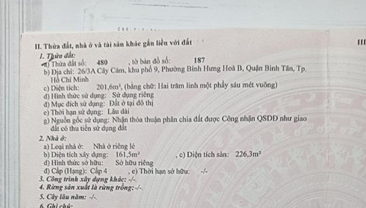 Đất Đẹp- giá tốt cần bán nhanh lô đất vị trí đẹp tại quận Bình Tân, TPHCM